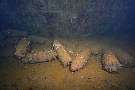 3/6/2023<br>Now this is more interesting than old barrels!   These are large (14") artillery shells for either battleships or cruisers or very heavy shore guns.